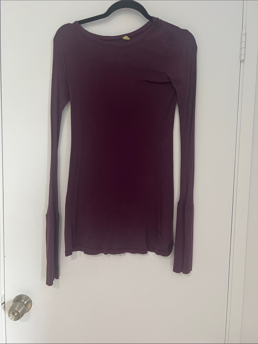 Long Sleeve Crew Neck Top in Deep Plum